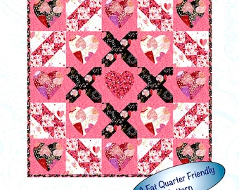 Always In My Heart *Pieced & Applique Wall Hanging Quilt Pattern* From: Bound To Be Quilting