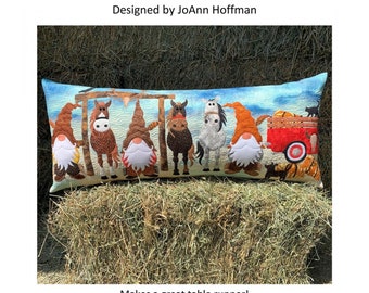Gnome on the Range *Applique Bench Pillow & Table Runner Sewing Pattern*   By: JoAnn Hoffman