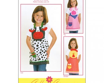 Farm Friends *Child's Apron Pattern - Cow, Pig, Chicken* From: Cotton Ginnys