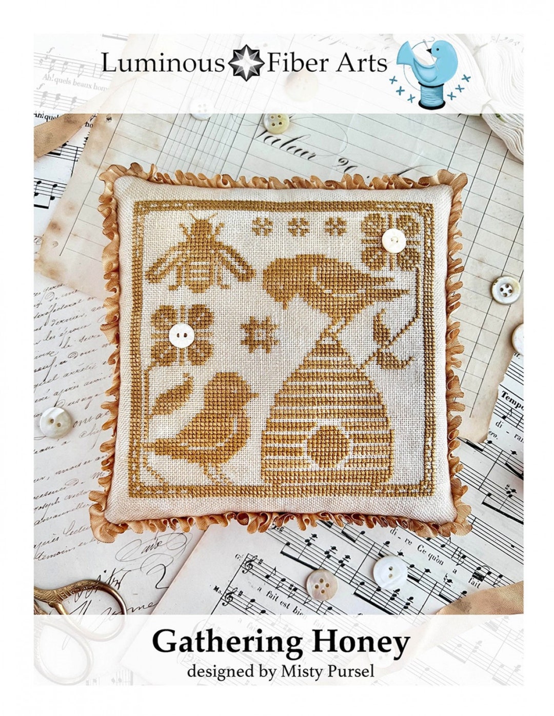 Gathering Honey counted Cross Stitch Pattern By Misty Pursel Luminous