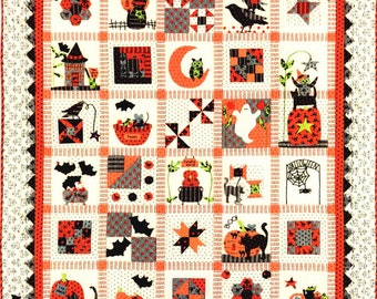 Spooky Halloween  *6-Month Block Of The Month Quilt Pattern Set*   From: Bunny Hill Designs