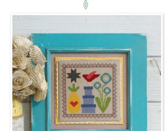 Prim Stitch Series #9 - Welcoming & Cheerful *Counted Cross Stitch Pattern* From: It's Sew Emma