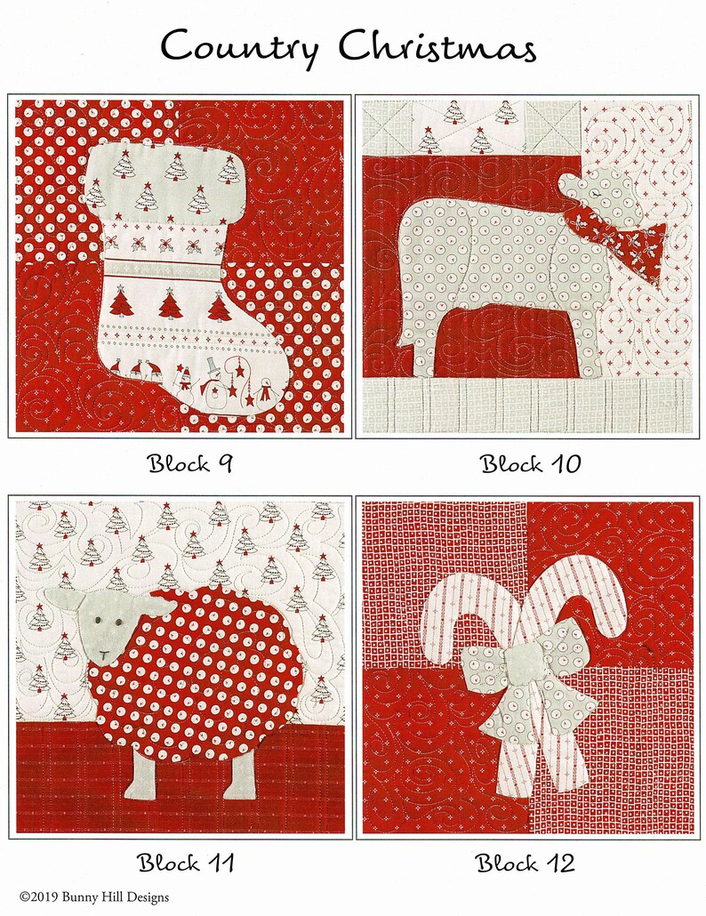 COUNTRY CHRISTMAS Applique Quilt Pattern By Bunny Hill Etsy