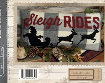 Sleigh Rides *Wool Applique Bench Pillow Pattern* From: Buttermilk Basin Design Co