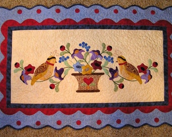 Quails Table Runner *Applique Sewing Pattern* By: Pearl P. Pereira - P3 Designs