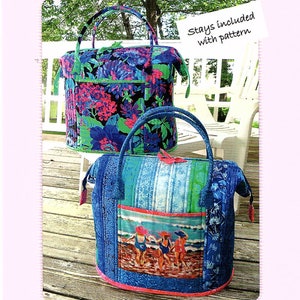 Poppins Bag sewing Pattern Metal Stays From Aunties Two Patterns