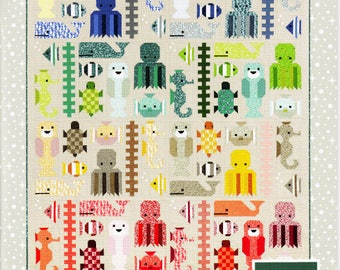 Awesome Ocean *Sea Life Sampler Quilt Pattern* By: Elizabeth Hartman