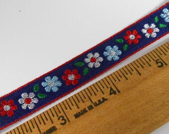 4 Yards Jacquard Floral Ribbon Trim Vintage Home-Sew Bethlehem PA Trims Destash
