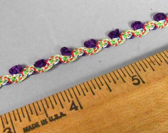 4 Yards Vintage Picot Edge Rick Rack Trim: Dark Purple Looped Novelty