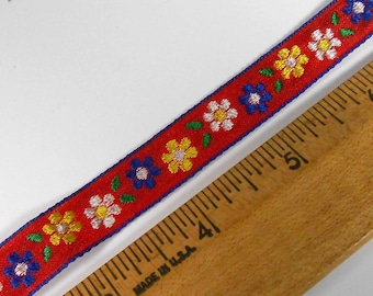 4 Yards Jacquard Floral Ribbon Trim Vintage Home-Sew Bethlehem PA Trims Destash