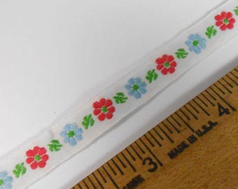 4 Yards Jacquard Floral Ribbon Trim Vintage Home-Sew Bethlehem PA Trims Destash