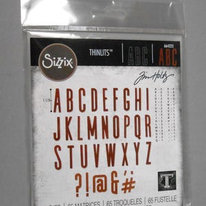 Tim Holtz Sizzix Thinlits Dies Alphanumeric Classic Upper Case Set of 65 Dies