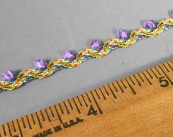 4 Yards Vintage Purple Looped Picot Edge Rick Rack Trim