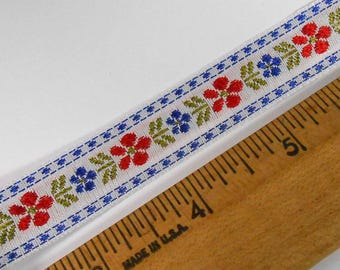 4 Yards Jacquard Floral Ribbon Trim Vintage Home-Sew Bethlehem PA Trims Destash