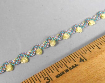 Vintage Yellow Looped Picot Edge Rick Rack Trim: 4 Yards
