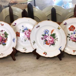 Antique Dresden Plates Porcelain SP Carl Thieme Set of 4 Handpainted