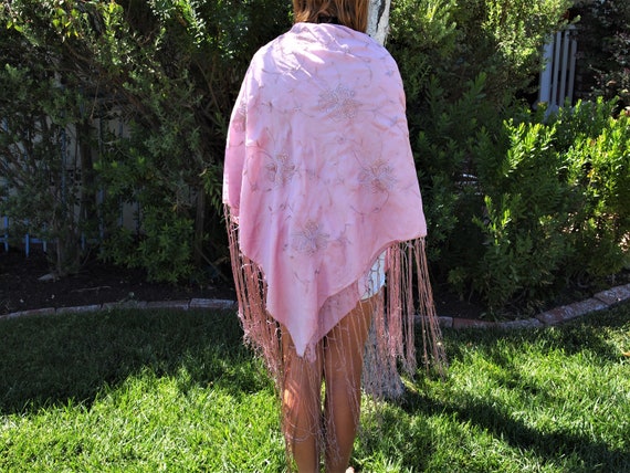 Victorian Piano Shawl, Silk Scarf, Silk Wrap or Ta