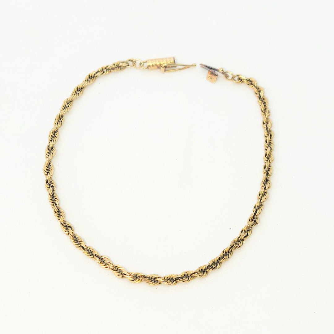 10k Gold Rope Bracelet 4 Gr. Chain Bracelet 7.5 Barrel Clasp Michael