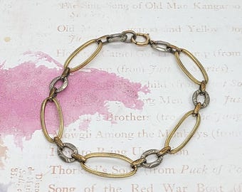 Antique Curb Link Bracelet Rose Gold Filled, Yellow Gold Filled, White Gold Filled