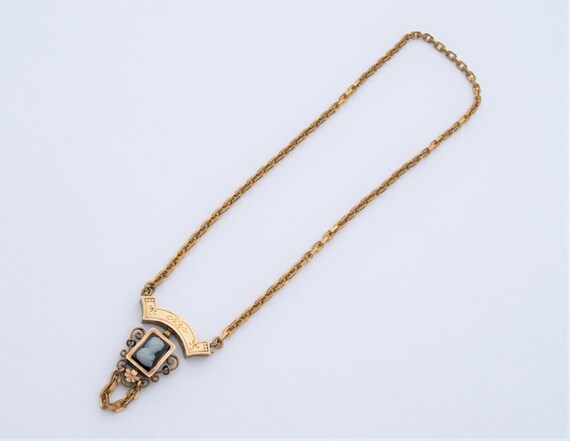 Victorian Cameo Necklace Gold Filled Antique Heavy