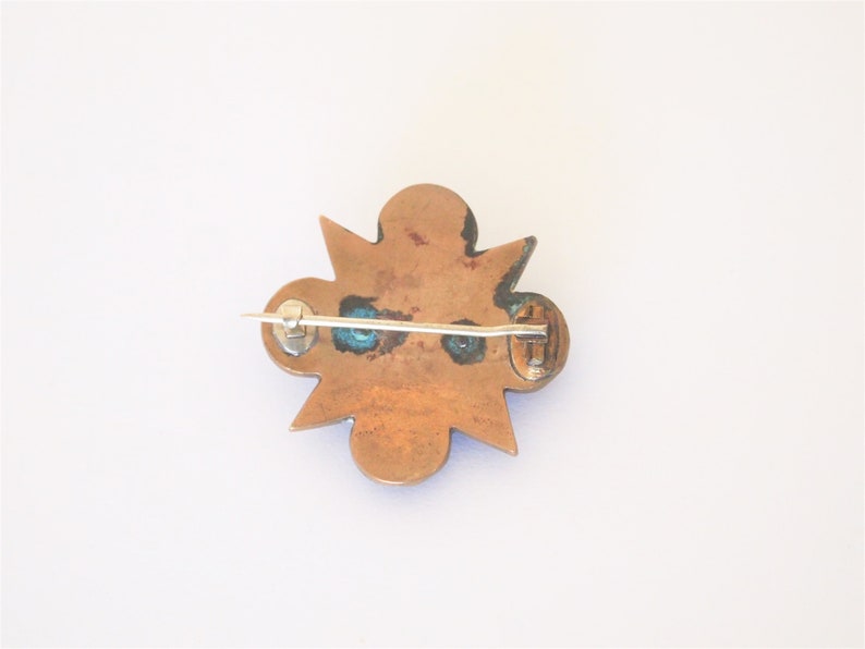 Antique Garnet Brooch Pin Star Bohemian Czech 1800/'s Faceted Rose Cut Stones