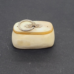 Antique Bull Horn Snuff Box Tobacco Holder France