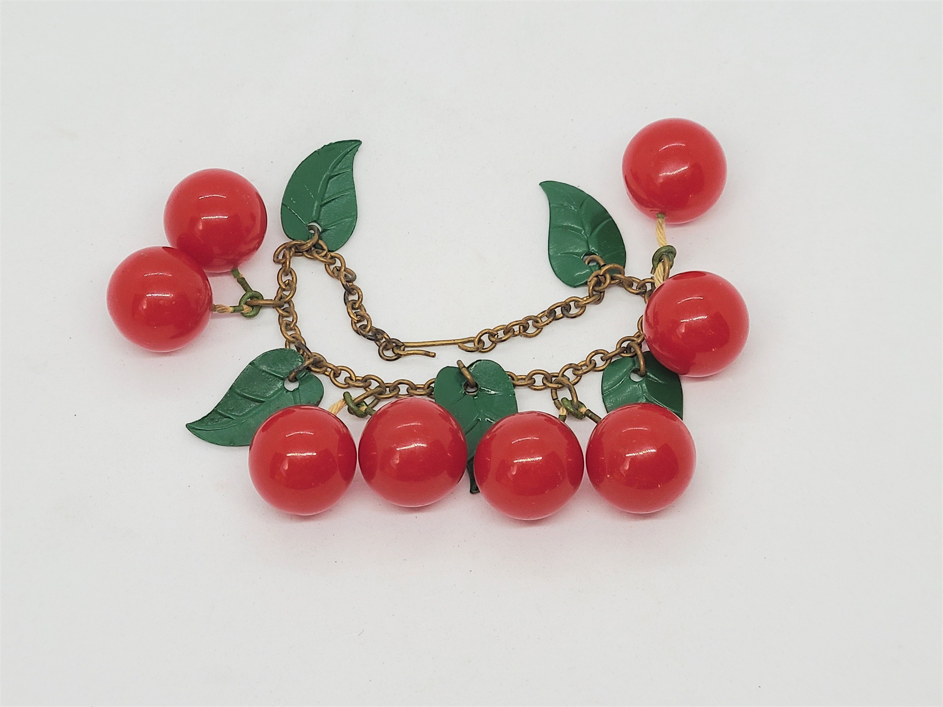 Bakelite cherry necklace sale