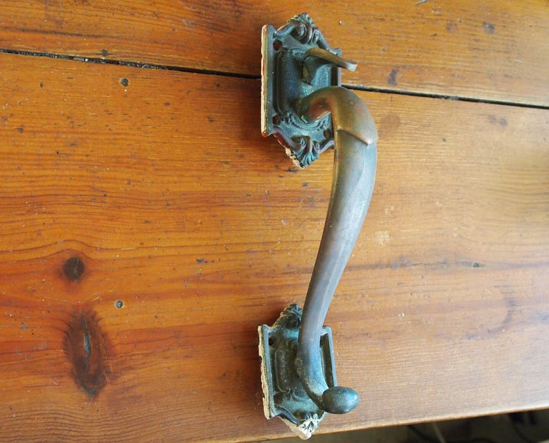 Antique Front Door Handle Brass Bronze Architectural Salvage Image 0