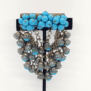 Antique Persian Turquoise Brooch Pin Large Dangle