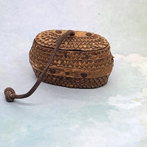Antique Carved Wood Snuff Box Tobacco Holder France