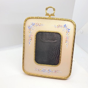 Antique Desktop Frame Gold Gilt Metal Ornate  7&quot; x 6&quot;