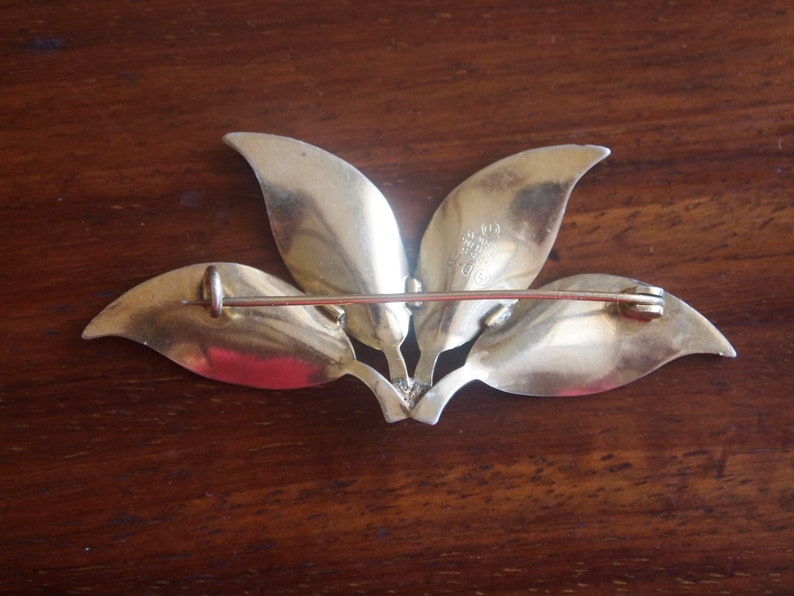 David Andersen Sterling Guilloche Enamel Earrings Brooch Pin Norway Modernist Green Brooch