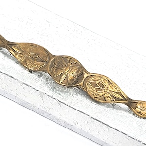 Art Nouveau Bar Pin Brooch Butterfly Brass Antique Early 1900s