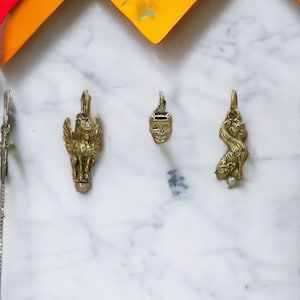 Victorian Gold Charms Sphinx Pendant Griffin Charm 14k Gold