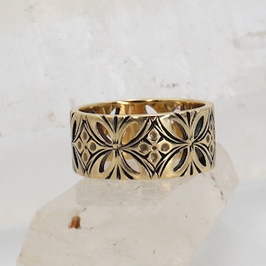 Wide Gold Band 14k Band by Keepsake 8 mm wide Finger Size 5 1/4 - JL1478