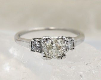 Beautiful Art Deco Platinum & Diamond Three Stone Ring with 0.74 cts of Diamonds - JL1577