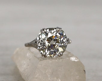 7.57 ct Old Mine Cut Diamond Ring set in the Original Platinum Mounting Circa 1915: JL1752