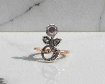 Anillo georgiano de diamantes de talla rosa Giardinetti