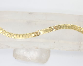 Vintage 18k Yellow Gold Watch Strap / Watch Bracelet 5.5 mm Wide 5 1/4" Length - TH162