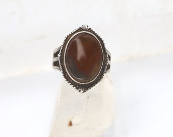 Antique Silver Agate Ring Clarke & Coombs Agate Ring - JL1471