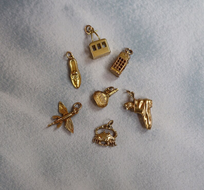 Gold Vintage Charms / Victorian Charms / Hallmarked Gold Etsy Australia