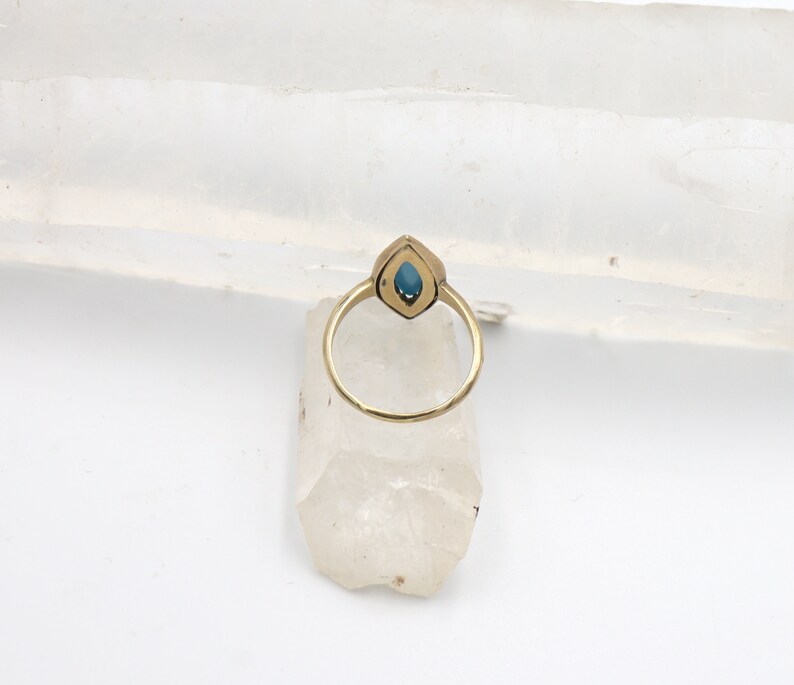 Victorian Turquoise and Pearl Navette Ring in 14k Yellow Gold JL877 image 4