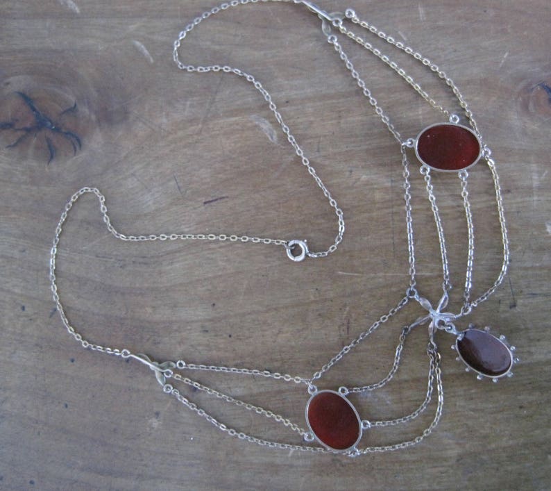 Cameo Necklace Victorian Festoon Necklace in 9k Yellow Gold Etsy