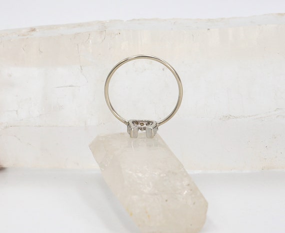 Vintage Diamond Horseshoe Ring in 14k White Gold … - image 5