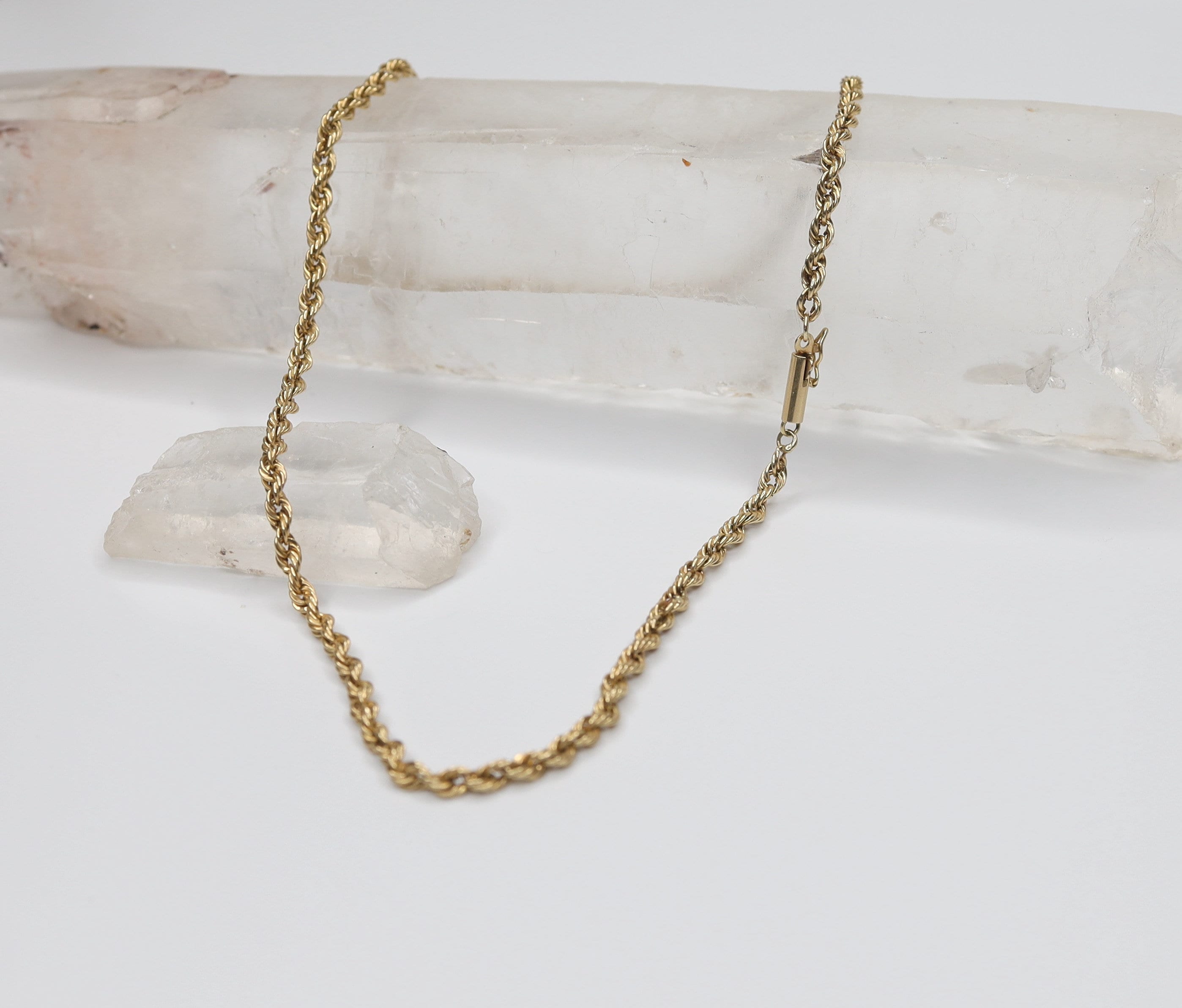 Solid Gold Rope Chain / 3.3 Mm Wide 14k 