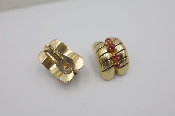 Tiffany & Co. Retro Ruby Clip On Earrings - DK435 - image 8