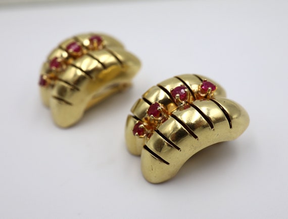Tiffany & Co. Retro Ruby Clip On Earrings - DK435 - image 9
