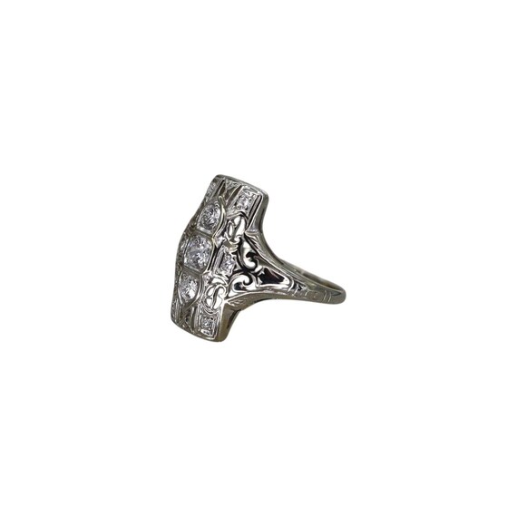 Art Deco Diamond Dinner Ring - image 6