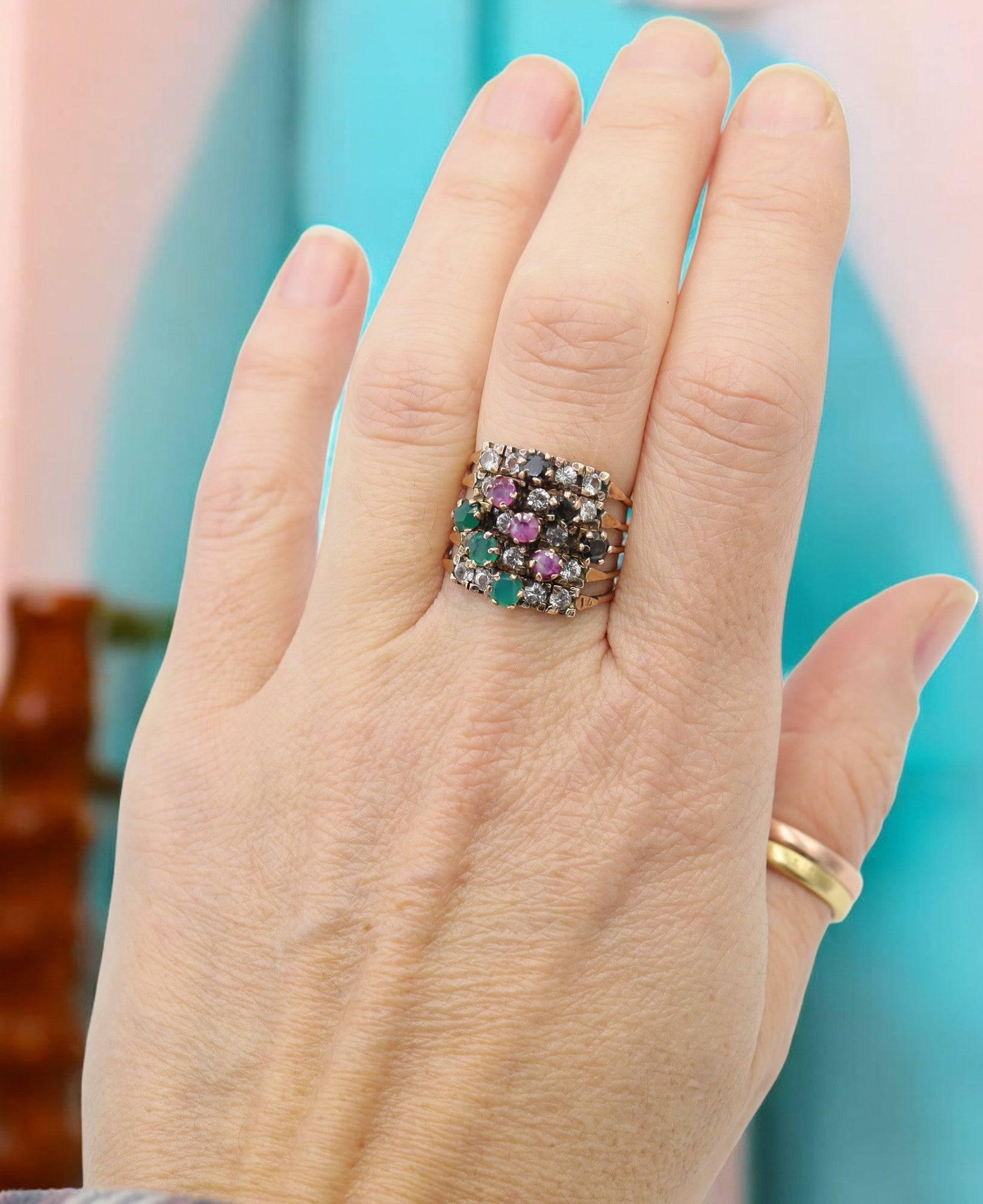 Vintage Five-band Harem Ring in 14k Gold - Etsy