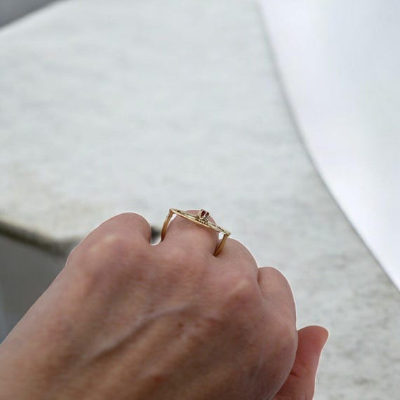 Art Nouveau Ruby Ring Conversion - image 4